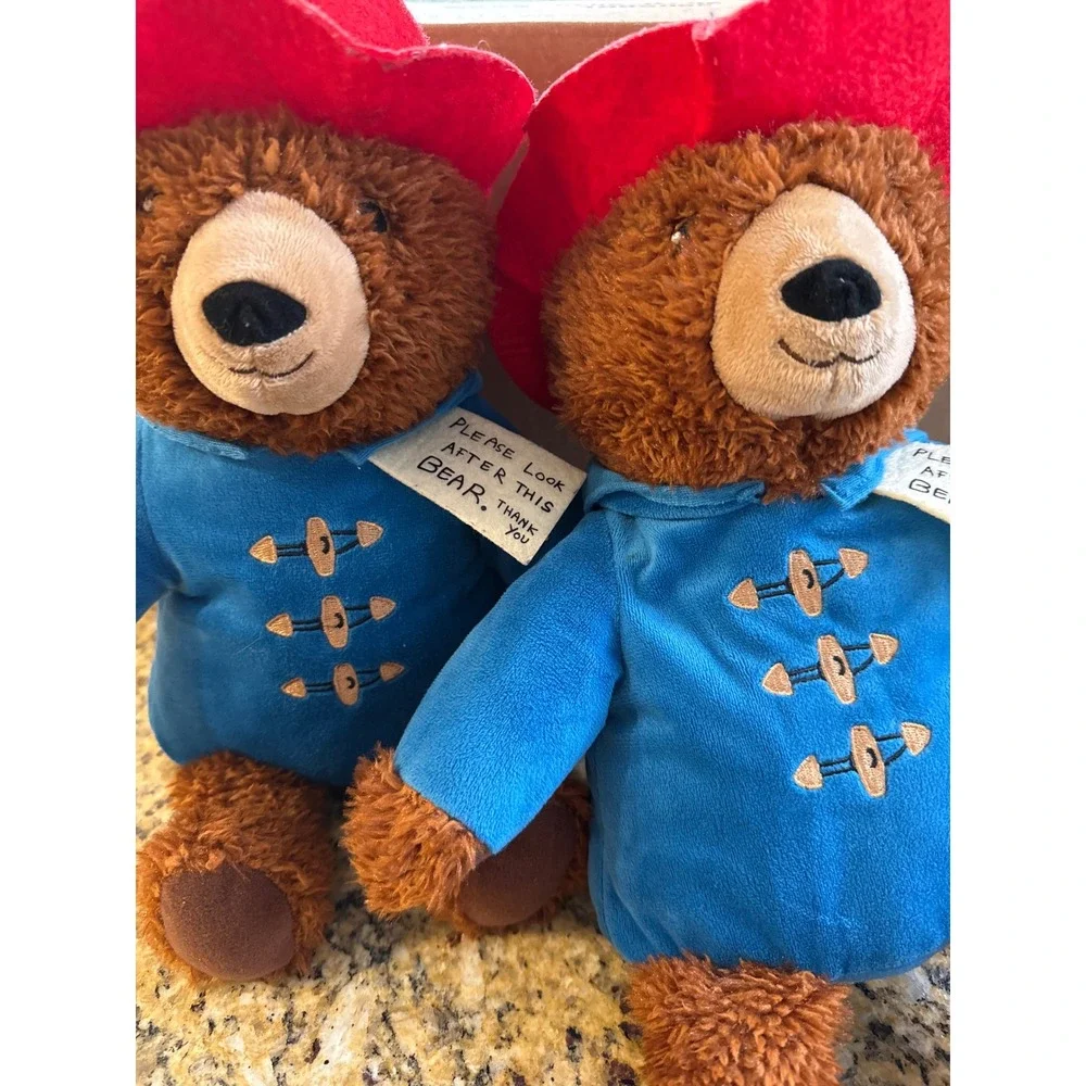 Set‎ of 2 Paddington Bear Plush Kohls Cares YOTTOY Blue Coat Red Hat 12